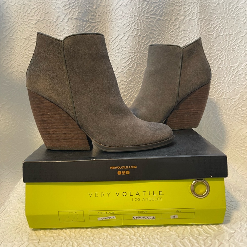 Very Volatile Whitby grey boots / booties / wedge
